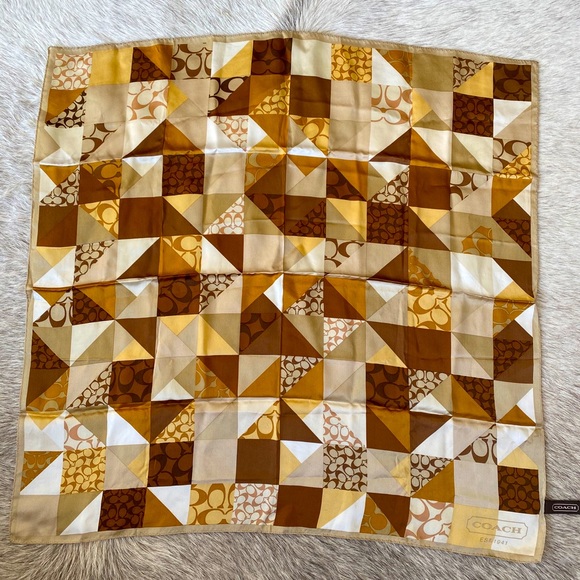 Coach Square Silk Scarf - Picture 1 of 2